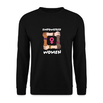 feminist - Unisex Sweatshirt - black - Front - Alina (178cm) & Michal (187cm)