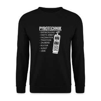 Pyro Fireworks Pyrotechnics - Unisex Sweatshirt - black - Front - Alina (178cm) & Michal (187cm)