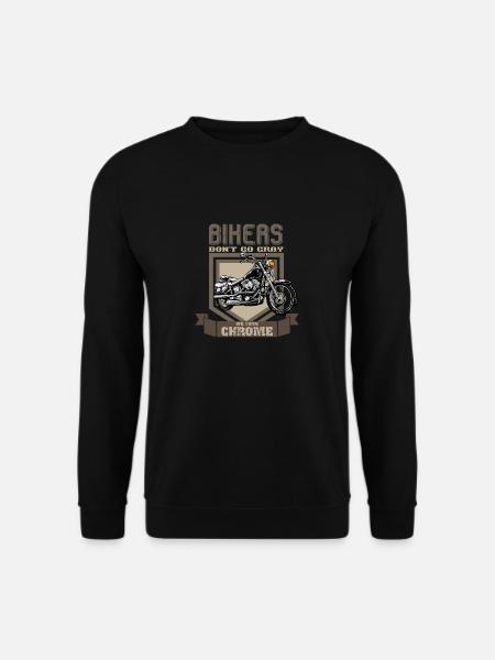 Motorcycle Biker Gray Chrome Saying Funny - Unisex Sweatshirt - black