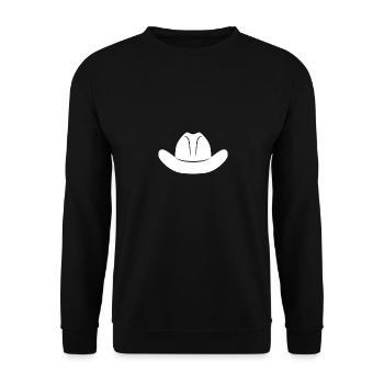 Funny Humourous Symbol Hat Design Cowboy - Unisex Sweatshirt - black - Front - Alina (178cm) & Michal (187cm)