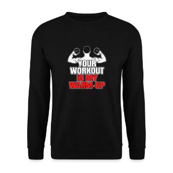 Muskelmann Bodybuilding Kraftsportler Geschenk - Unisex Pullover - Schwarz - Vorne - Alina (178cm) & Michal (187cm)