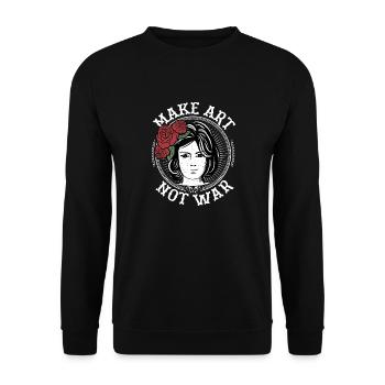 Make Art Not War product, Art Tee, Artist design - Unisex Sweatshirt - black - Front - Alina (178cm) & Michal (187cm)