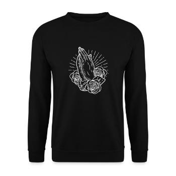Praying Hands Praying hands to god religion - Unisex Sweatshirt - black - Front - Alina (178cm) & Michal (187cm)