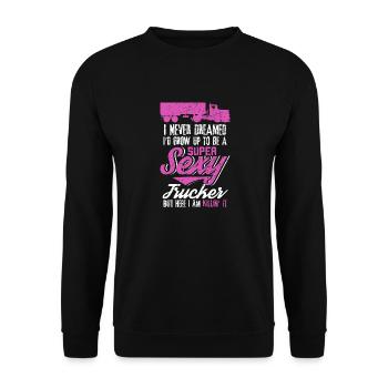 Sexy Funny Truck Driver Gift graphic 4 Truck - Unisex Sweatshirt - black - Front - Alina (178cm) & Michal (187cm)