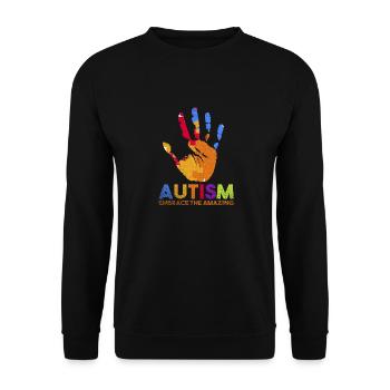 Autism gift charity attention - Unisex Sweatshirt - black - Front - Alina (178cm) & Michal (187cm)