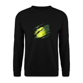 Tennis product, Tennis Tee, Tennis Ball print - Unisex Sweatshirt - black - Front - Alina (178cm) & Michal (187cm)