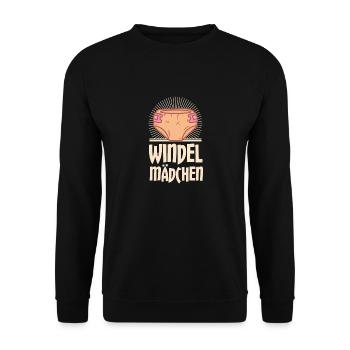 Conception de couches bébé fille pour les femmes enceintes - Sweat-shirt Unisexe - noir - Devant - Alina (178cm) & Michal (187cm)