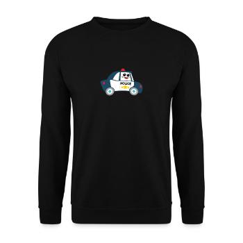 Police Car T-Shirt Police Kids Shirt - Unisex Sweatshirt - black - Front - Alina (178cm) & Michal (187cm)