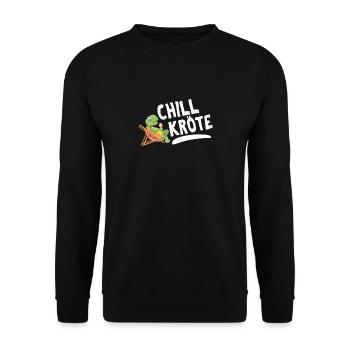 Chill Toad Funny summer holiday turtle - Unisex Sweatshirt - black - Front - Alina (178cm) & Michal (187cm)