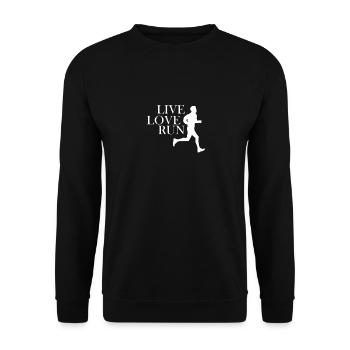 LIVE LOVE RUN coureur en cours d'exécution - Sweat-shirt Unisexe - noir - Devant - Alina (178cm) & Michal (187cm)