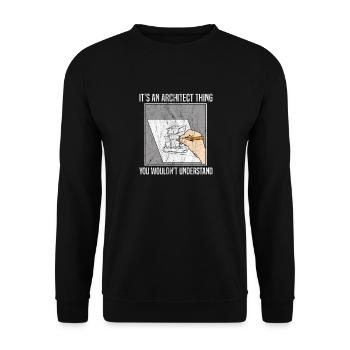 Lustige Architekten-Skizze, die für Architekten zeichnet - Unisex Pullover - Schwarz - Vorne - Alina (178cm) & Michal (187cm)