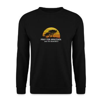 Pray for Amazonia Amazonas Regenwald - Unisex Pullover - Schwarz - Vorne - Alina (178cm) & Michal (187cm)