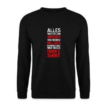 Mitarbeiter Abschiedsgeschenk Jobwechsel Geschenk - Unisex Pullover - Schwarz - Vorne - Alina (178cm) & Michal (187cm)