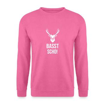 Hirsch Basst Scho Geschenk - Unisex Pullover - Pink - Vorne