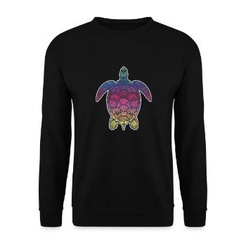 Mystical Creature Tee, Tie Dye print, Psychedelic - Unisex Sweatshirt - black - Front - Alina (178cm) & Michal (187cm)