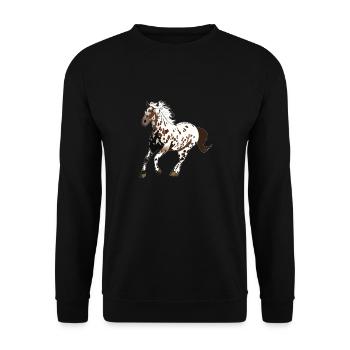 appaloosa horse horses foal riding gift - Unisex Sweatshirt - black - Front - Alina (178cm) & Michal (187cm)