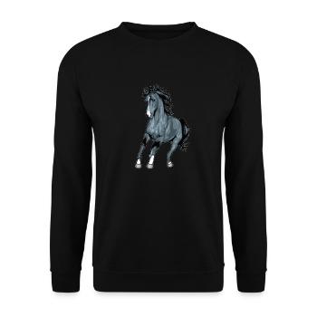 morgan horse horses foal riding gift - Unisex Sweatshirt - black - Front - Alina (178cm) & Michal (187cm)