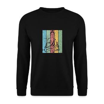 Buddha meditation shirt - Unisex Sweatshirt - black - Front - Alina (178cm) & Michal (187cm)