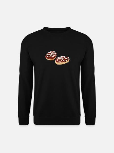Mettbrötchen T-Shirt Mettbrot mit Zwiebeln lustig - Unisex Pullover - Schwarz