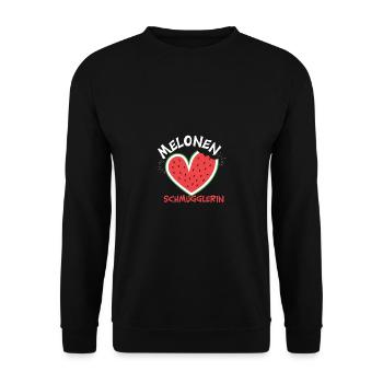 Schwangerschaft - Melonen Schmugglerin - Unisex Pullover - Schwarz - Vorne - Alina (178cm) & Michal (187cm)