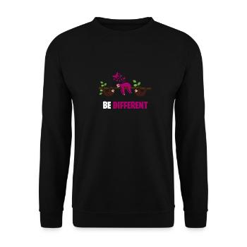 BE DIFFERENT be different Sloth Sloth Design - Unisex Sweatshirt - black - Front - Alina (178cm) & Michal (187cm)