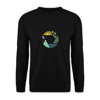 aperture elements weather gift - Unisex Sweatshirt - black - Front - Alina (178cm) & Michal (187cm)