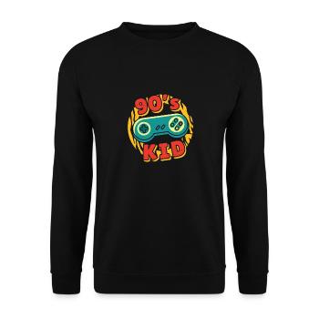 Retro 90er Gaming - Unisex Pullover - Schwarz - Vorne - Alina (178cm) & Michal (187cm)