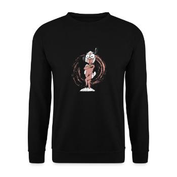 nacktes geschorenes Schaf - Unisex Pullover - Schwarz - Vorne - Alina (178cm) & Michal (187cm)