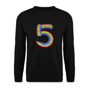Kid's 5th Birthday graphic, Kid's Tee, Birthday - Unisex Sweatshirt - black - Front - Alina (178cm) & Michal (187cm)