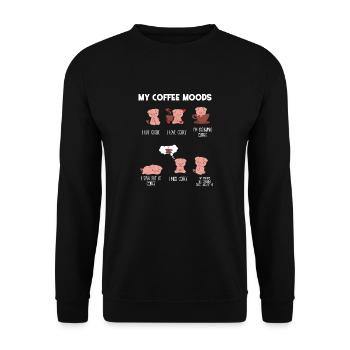 Pig - Piglet - Pigs - Coffee - Coffee Drink - Unisex Sweatshirt - black - Front - Alina (178cm) & Michal (187cm)