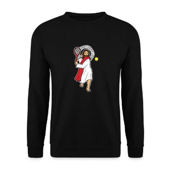 Jesus Christ Religion Tennis Equipe Sportive - Sweat-shirt Unisexe - noir - Devant - Alina (178cm) & Michal (187cm)