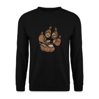 Lion Paw Mighty Lion Geschenkdesign Tierliebhaber - Unisex Pullover - Schwarz - Vorne - Alina (178cm) & Michal (187cm)