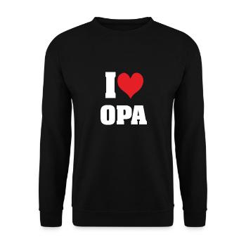 J'aime grand-père J'aime grand-père - Sweat-shirt Unisexe - noir - Devant - Alina (178cm) & Michal (187cm)