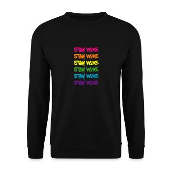 Restez Woke Pride Rainbow - Sweat-shirt Unisexe - noir - Devant - Alina (178cm) & Michal (187cm)