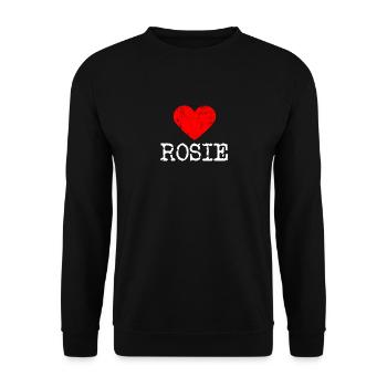 Herz ROSIE | Liebe ROSIE - Unisex Pullover - Schwarz - Vorne - Alina (178cm) & Michal (187cm)