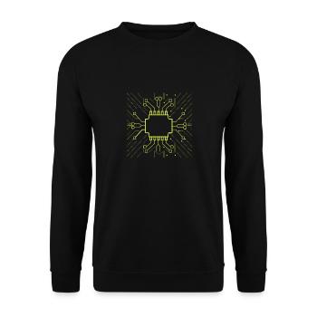 Computer Scientist Admin Hardware CPU - Unisex Sweatshirt - black - Front - Alina (178cm) & Michal (187cm)