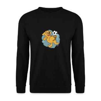 Hund Fußball Fußballer Hündchen Ball Terrier - Unisex Pullover - Schwarz - Vorne - Alina (178cm) & Michal (187cm)