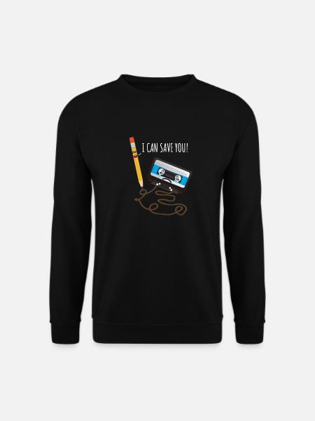 Kassette und Stift Retro Musik 90er Kostüm Lustig - Unisex Pullover - Schwarz