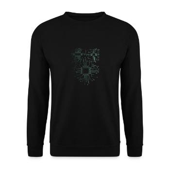 Computer Scientist Admin Hardware CPU - Unisex Sweatshirt - black - Front - Alina (178cm) & Michal (187cm)
