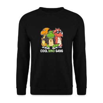 Cool Dino Gang Dinosaurier Gangster - Unisex Pullover - Schwarz - Vorne - Alina (178cm) & Michal (187cm)