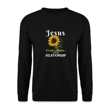 Jésus ce n'est pas une religion c'est une relation - Sweat-shirt Unisexe - noir - Devant - Alina (178cm) & Michal (187cm)