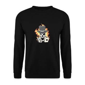 Skull with dice - Unisex Sweatshirt - black - Front - Alina (178cm) & Michal (187cm)