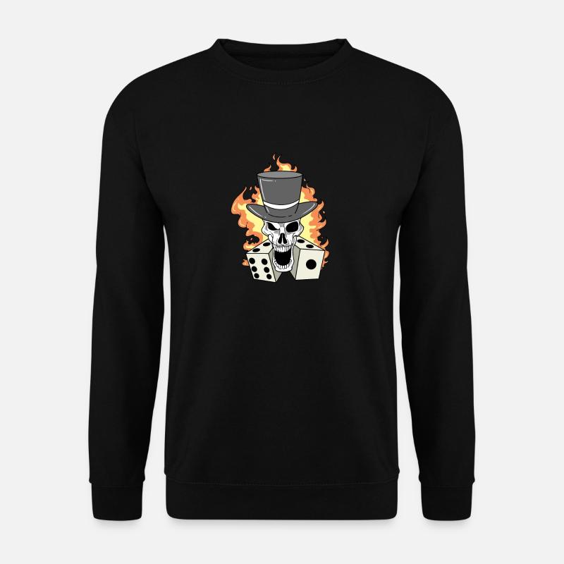Skull with dice - Unisex Sweatshirt - black