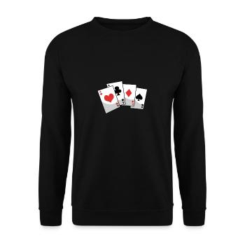 Card Skat Poker Skat Player - Unisex Sweatshirt - black - Front - Alina (178cm) & Michal (187cm)