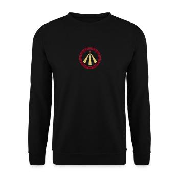 Die Awen der drei Lichtstrahlen keltisch - Unisex Pullover - Schwarz - Vorne - Alina (178cm) & Michal (187cm)