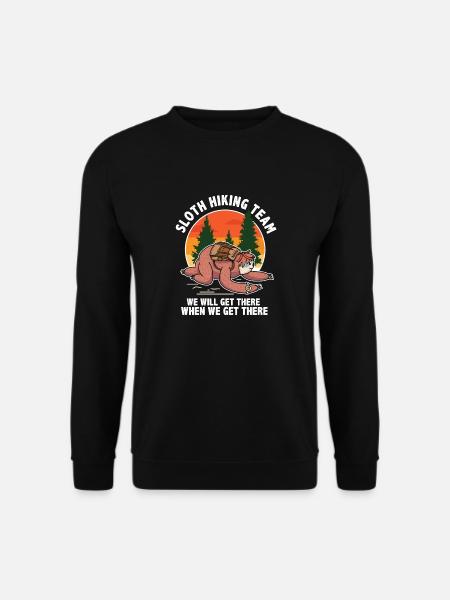 Funny Sloth Joke When Will We Get There Hiker - Unisex Sweatshirt - black