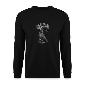 Mjölnir Thors Hammer Raben Odins Nordische Mythen - Unisex Pullover - Schwarz - Vorne - Alina (178cm) & Michal (187cm)