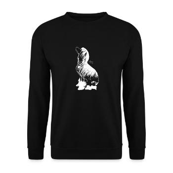 Chinesischer Schopfhund - Unisex Pullover - Schwarz - Vorne - Alina (178cm) & Michal (187cm)