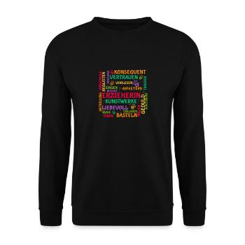 Erzieherin Brainstorming Shirt - Unisex Pullover - Schwarz - Vorne - Alina (178cm) & Michal (187cm)