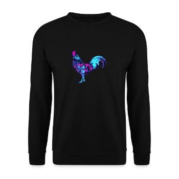 Coq coq coloré - Sweat-shirt Unisexe - noir - Devant - Alina (178cm) & Michal (187cm)